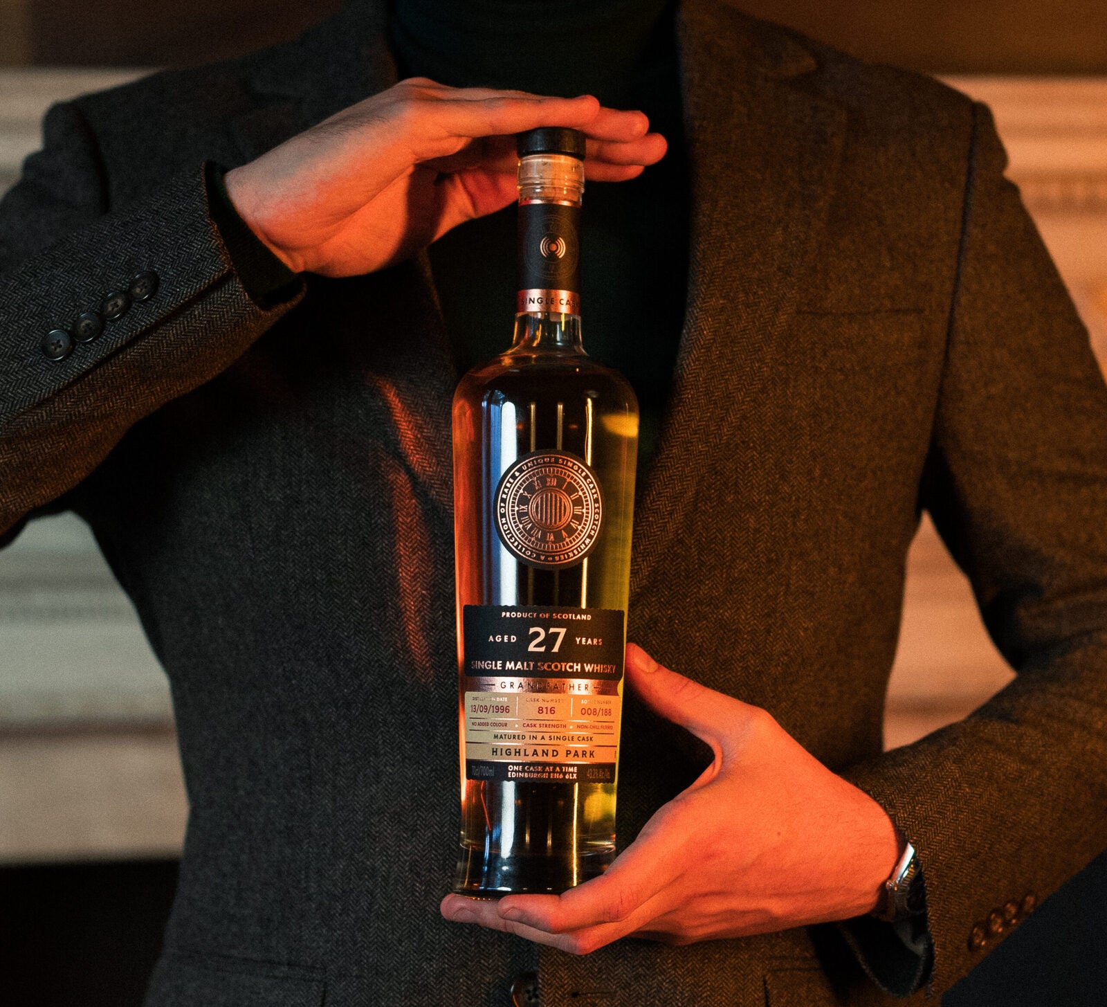 Presenting a One Cask at a Time Grandfather 27 Year Old Highland Park single cask whisky