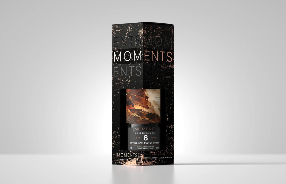 The Dark Zest, Glentauchers 8 Year Old, in its gift carton, on a light ground