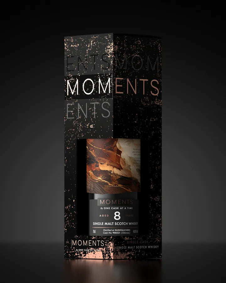 Glentauchers 8 Jahre in seiner Moments-Verpackung
